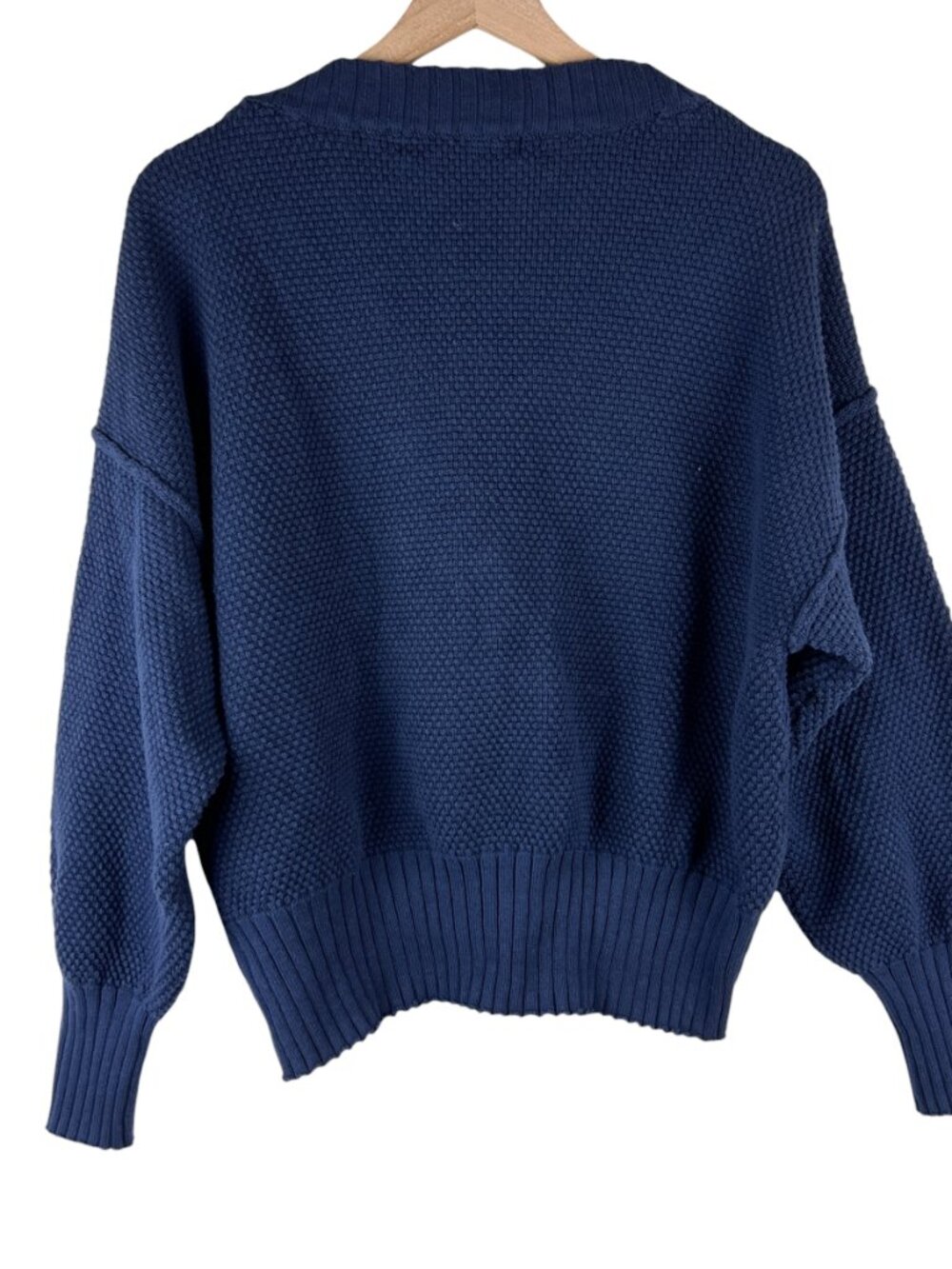 Free People Beach Navy V-Neck Hailee Cardigan Sweater - Picture 5 of 6